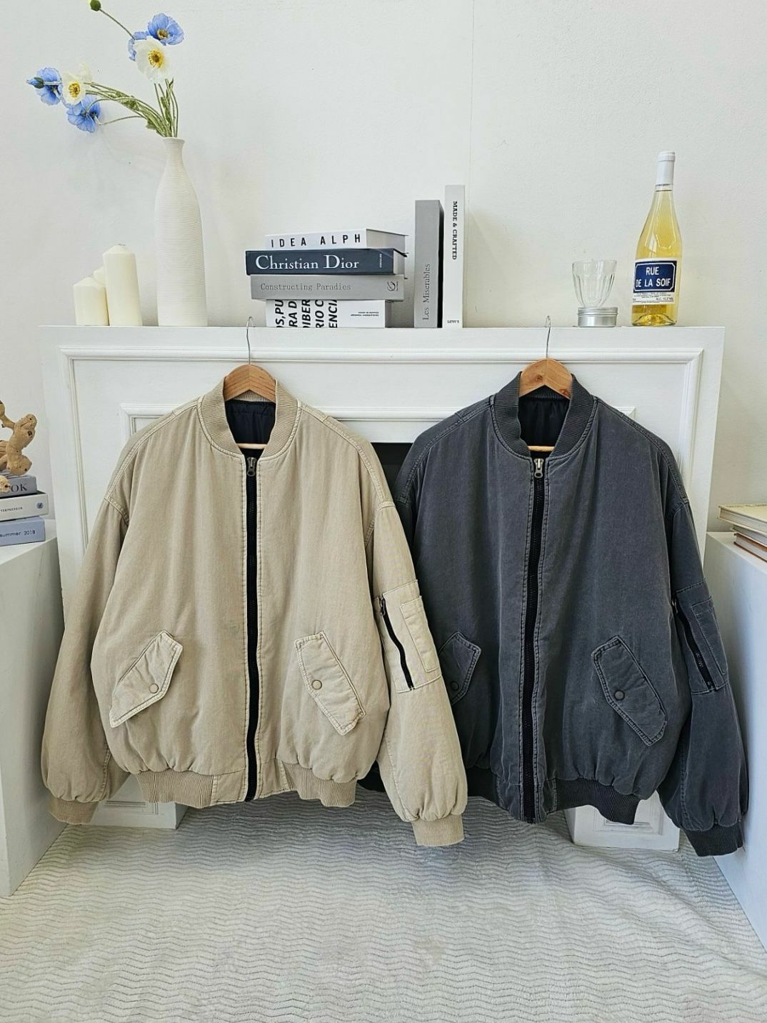 淨色拉鍊外套(薄夾棉) Floor&co-013JK