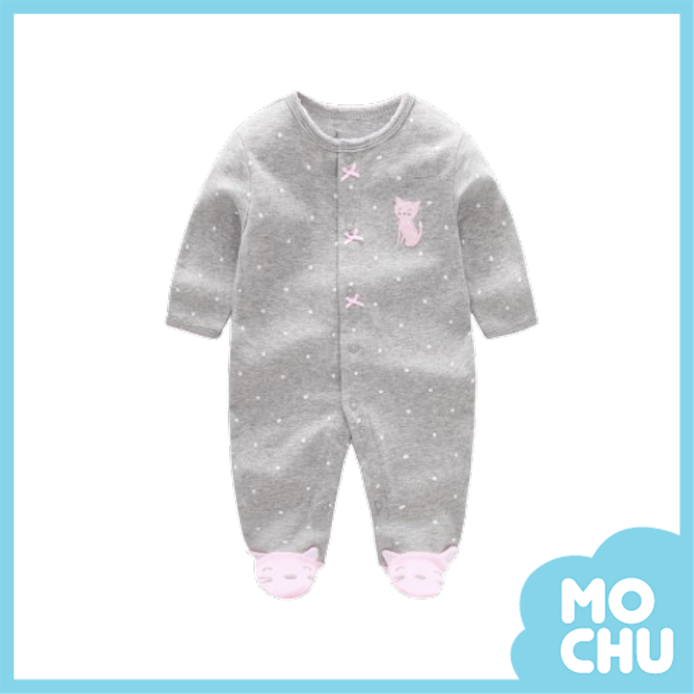 灰色貓咪包腳連身衣
