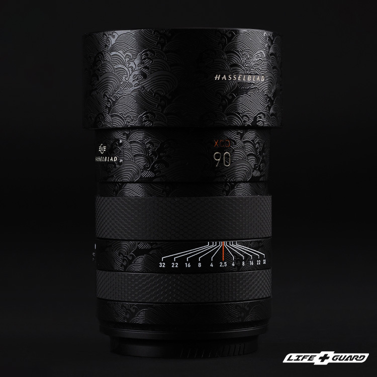 LIFE+GUARD 鏡頭貼膜安裝示意，適用 Hasselblad XCD 90mm F2.5 V