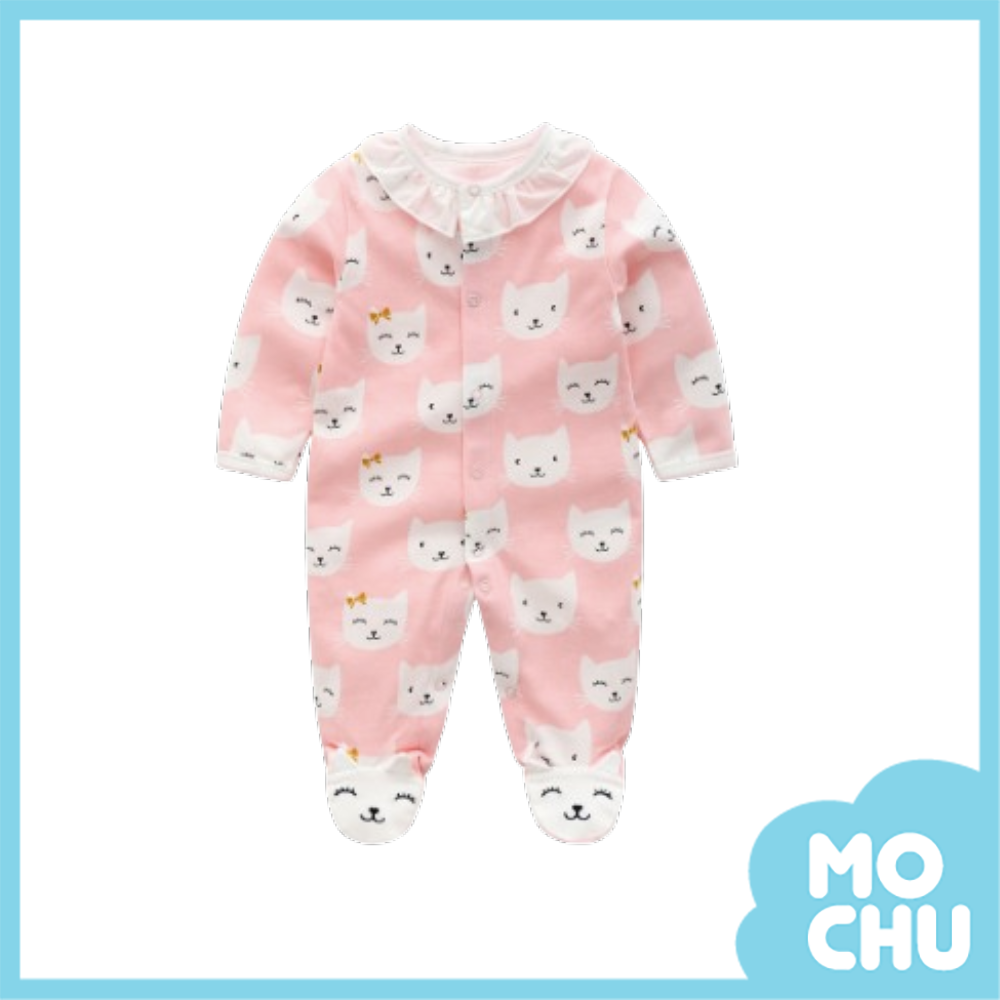 笑臉貓咪包腳連身衣