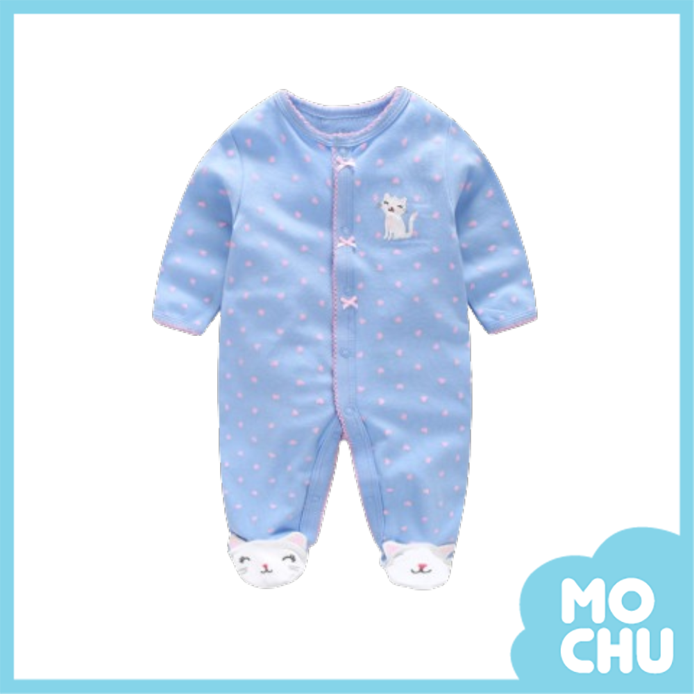 紫色貓咪包腳連身衣