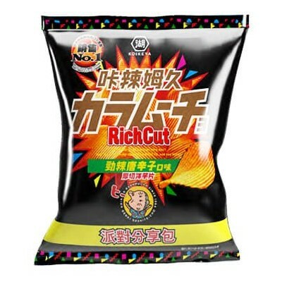 （箱購）湖池屋咔辣姆久厚切洋芋片派對包-勁辣唐辛子口味102g(12入/箱)