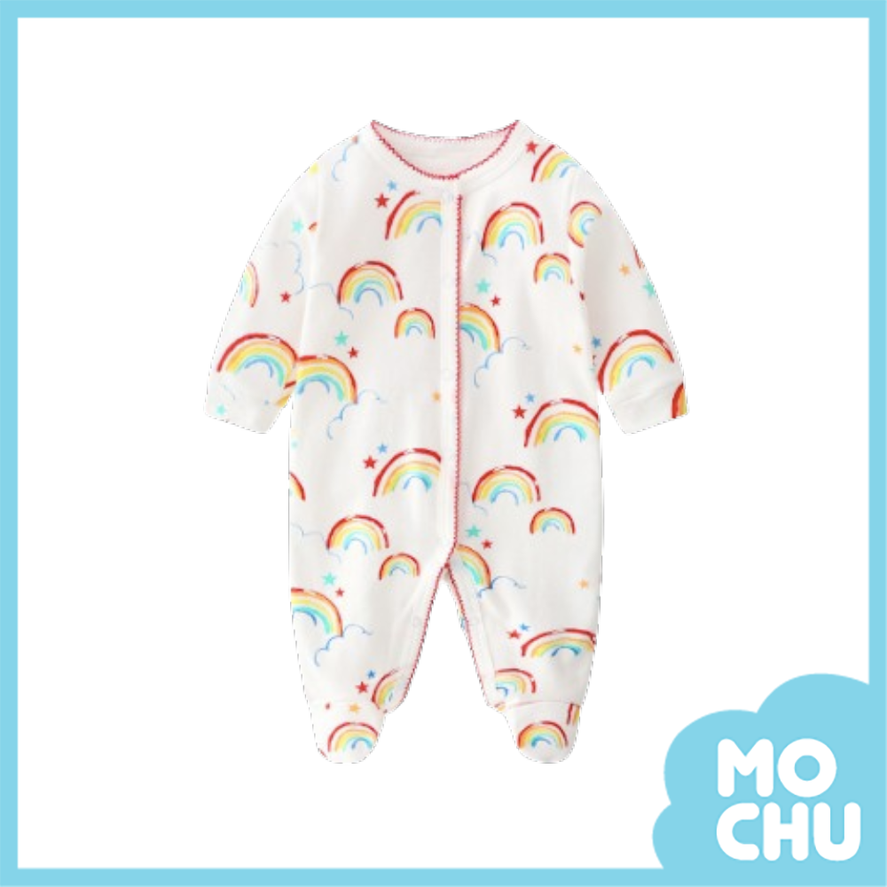 米白彩虹包腳連身衣