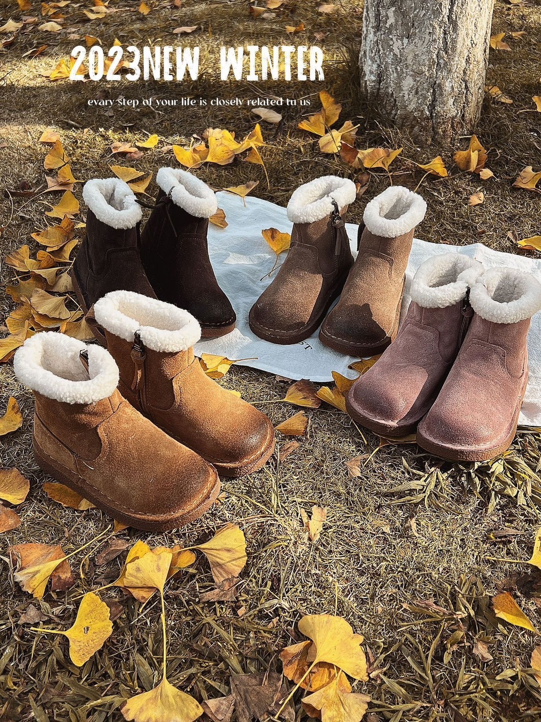 復古羊羔絨雪靴