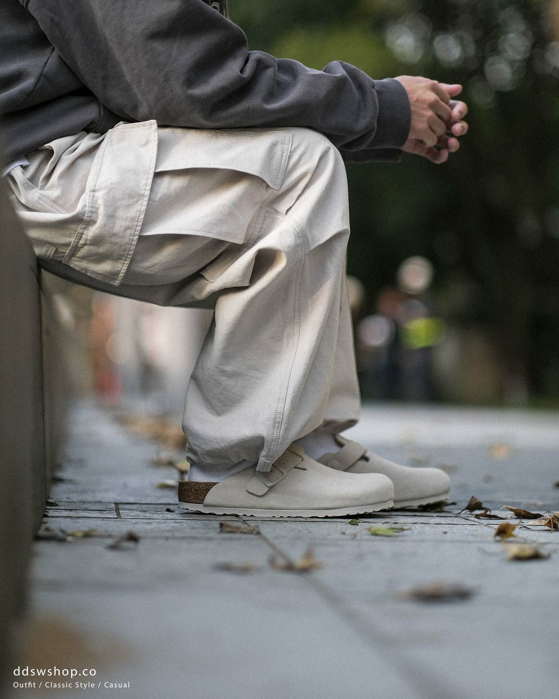 “代購” Birkenstock Boston "Antique White" 勃肯拖鞋 骨董白 麂皮