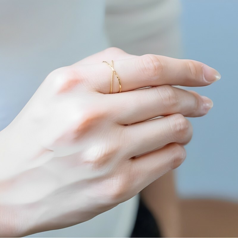 【me.luxe】K10波紋圓點雙環戒