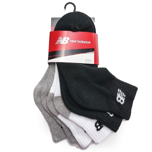 NEW BALANCE 中筒襪 運動襪 黑 灰 白 三雙一組 小腿襪 7831810200