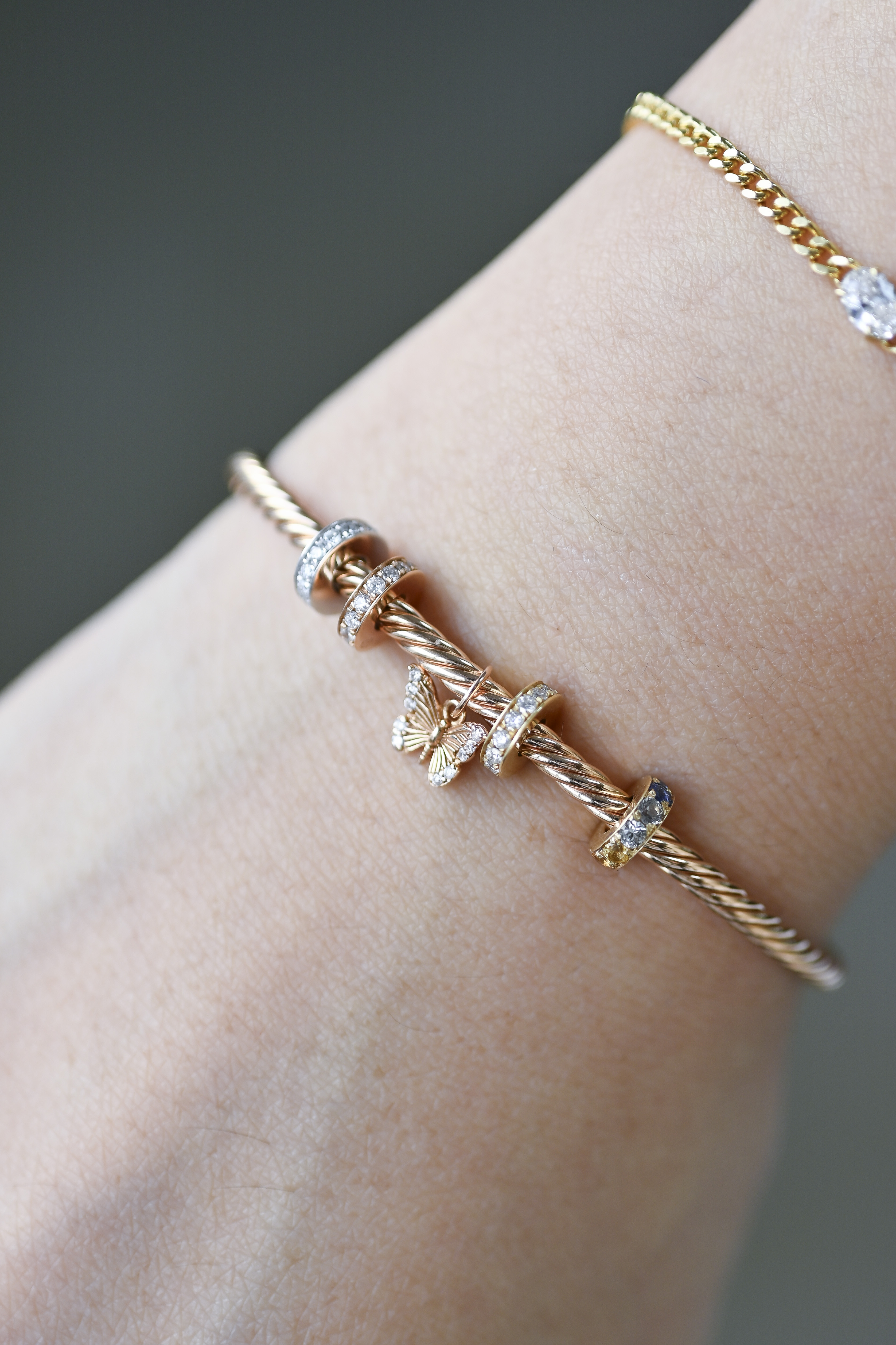 (#S)18K llavero Diamond Bangle