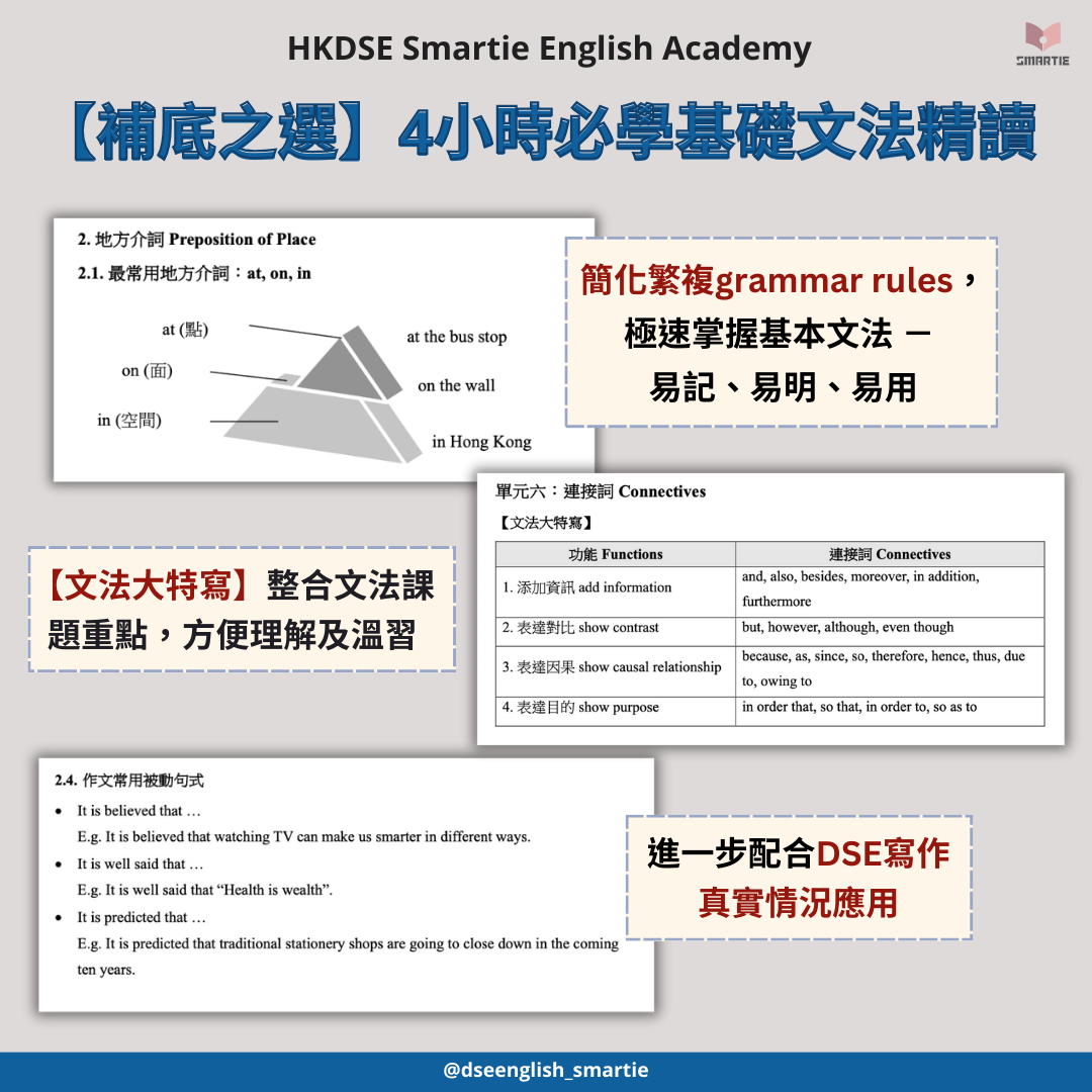 4小時必學基礎文法精讀【一件免運費】（網上課程）