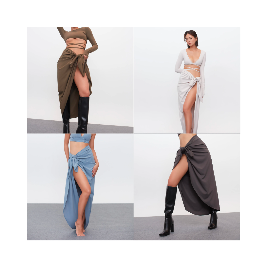 ▲LeReve AIRise 側綁高衩長裙 四色