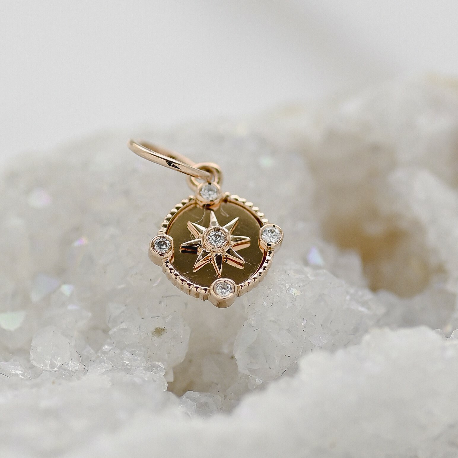 18K Compass Diamond Charm ( for BH0246)