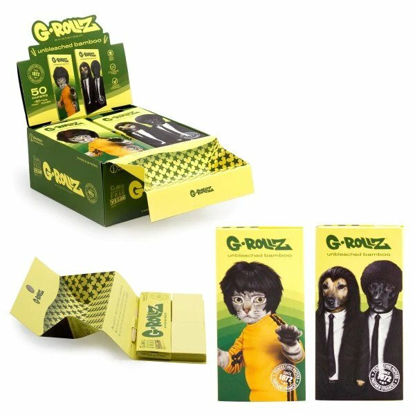 BANKSY'S GRAFFITI KING SIZE SET - UNBLEACHED BAMBOO PAPERS + TIPS & TRAY BY G-ROLLZ