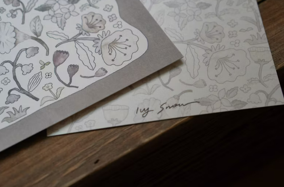 天鵝的小花園 正方形明信片｜森空  Mori Sora Handmade 臺灣