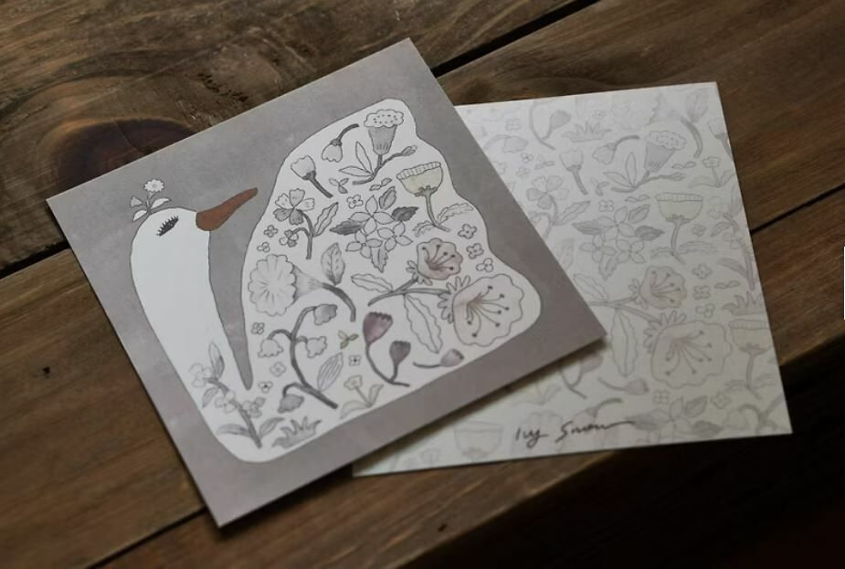 天鵝的小花園 正方形明信片｜森空  Mori Sora Handmade 臺灣