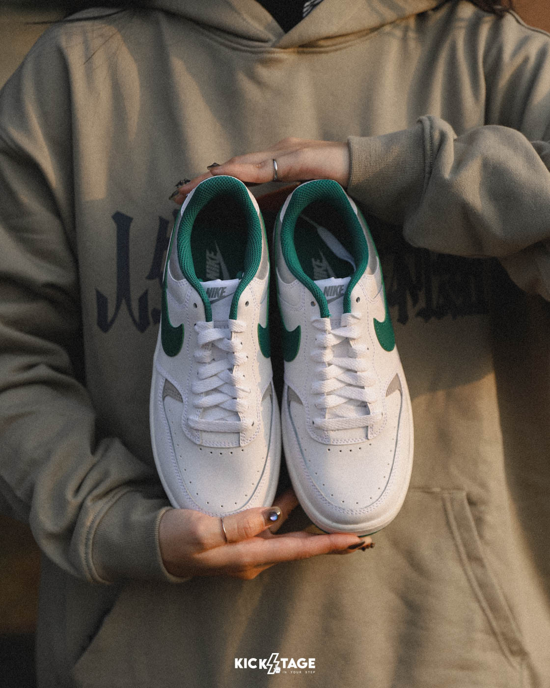 女鞋 NIKE GAMMA FORCE W AF1 白綠 皮革 麂皮 厚底 經典 低筒 休閒鞋【DX9176-106】