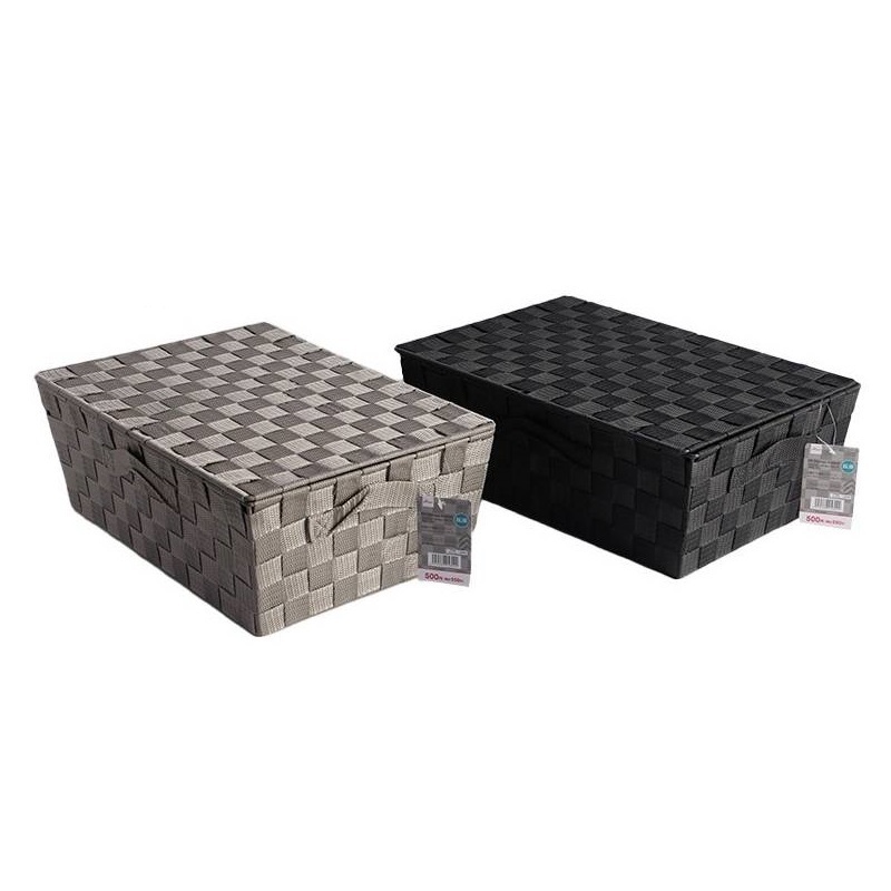 PP編織附蓋收納盒/38x26x13.7cm