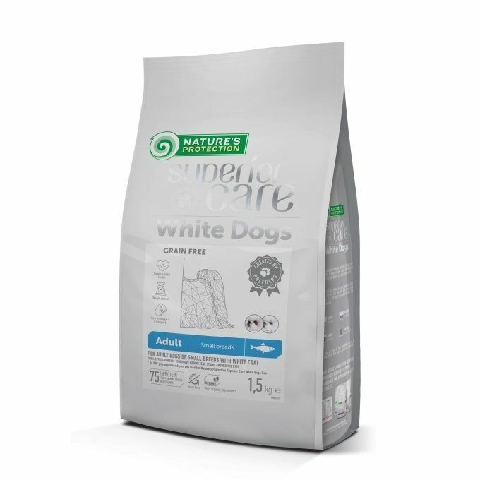 Nature's Protection 無穀物去淚痕美毛小型成犬糧 - 鯡魚 1.5KG *天藍色Adult*