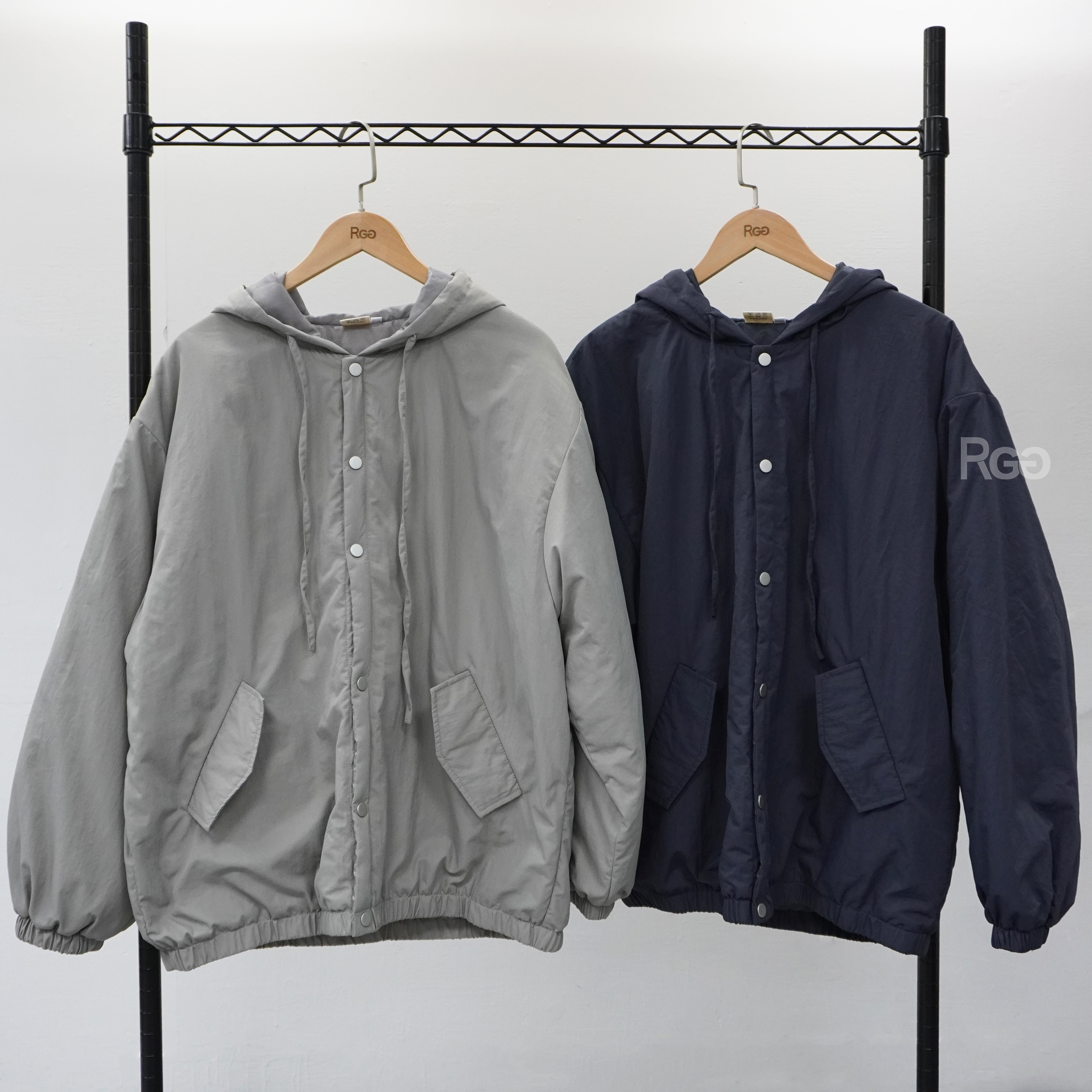 絎縫葫蘆紋鋪棉連帽夾克外套