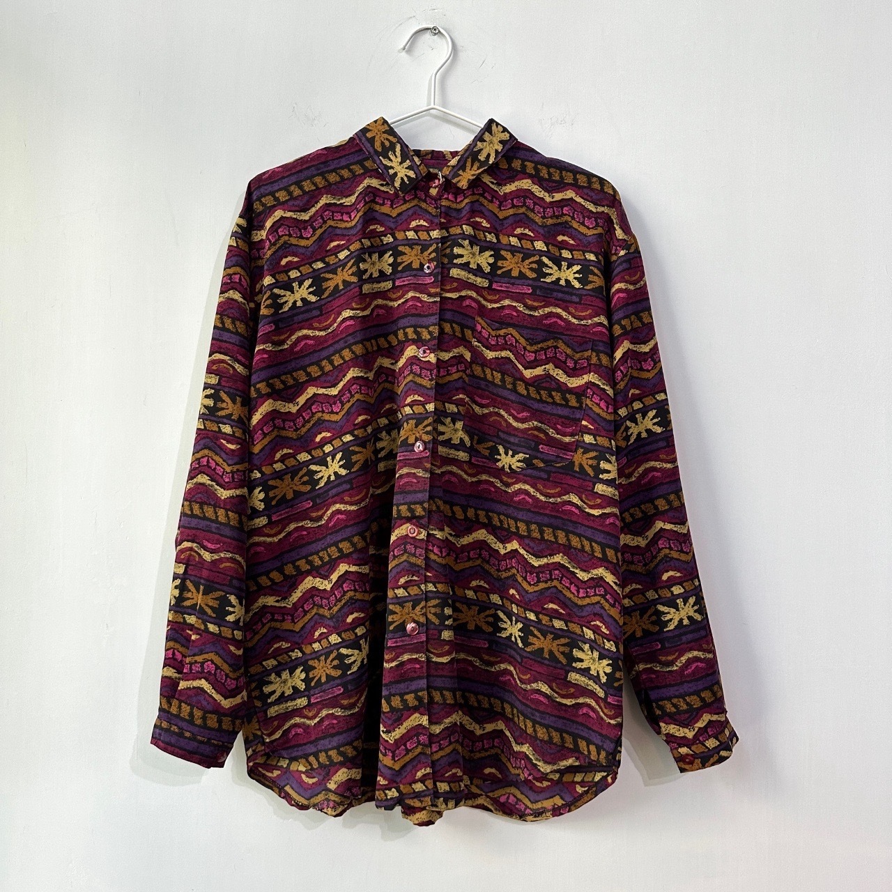 酒紅色民族風上衣