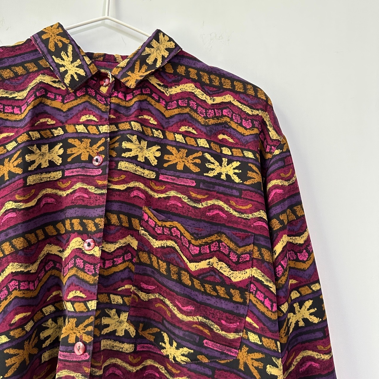 酒紅色民族風上衣