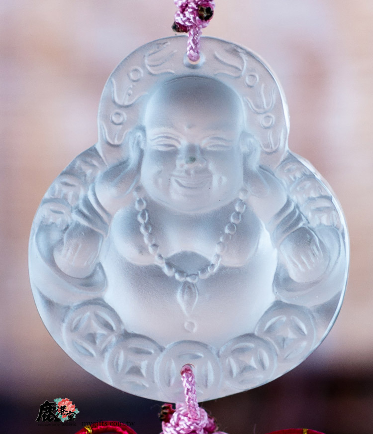 鹿港窯禮品館│琉璃吊飾 發財彌勒佛 透明