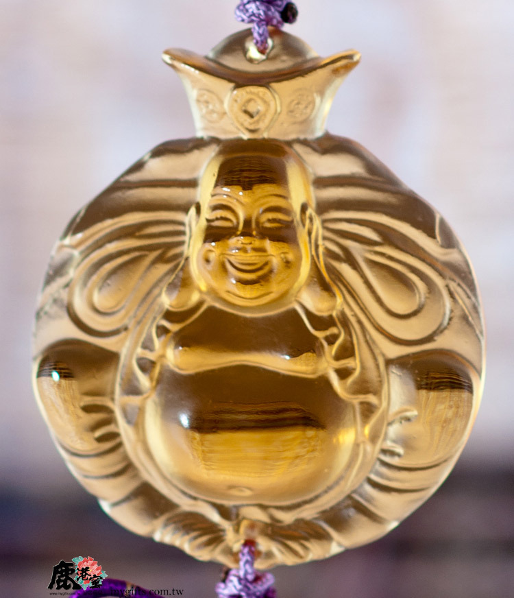 鹿港窯禮品館│琉璃吊飾 元寶彌勒佛
