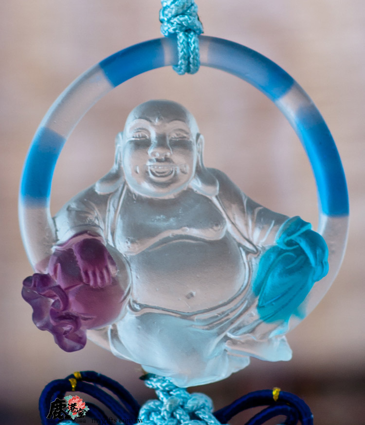 圓滿彌勒佛琉璃吊飾｜透明光彩寓意喜樂 吉祥守護心靈安穩