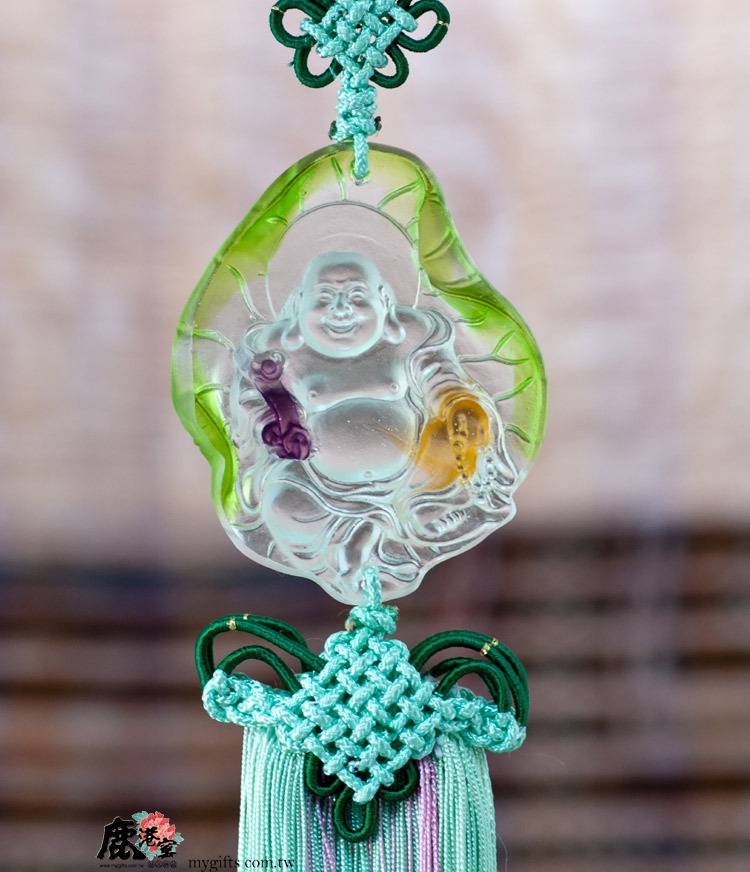 荷葉彌勒佛琉璃吊飾｜笑納福運 笑迎人生自在隨喜