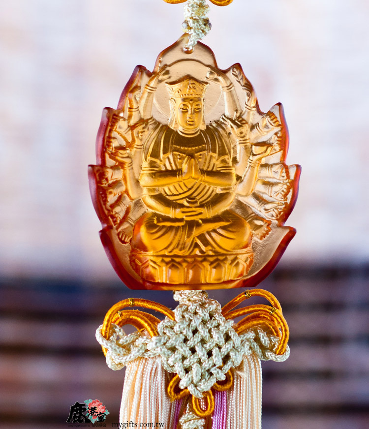 鹿港窯禮品館│琉璃吊飾 千手觀音 琥珀