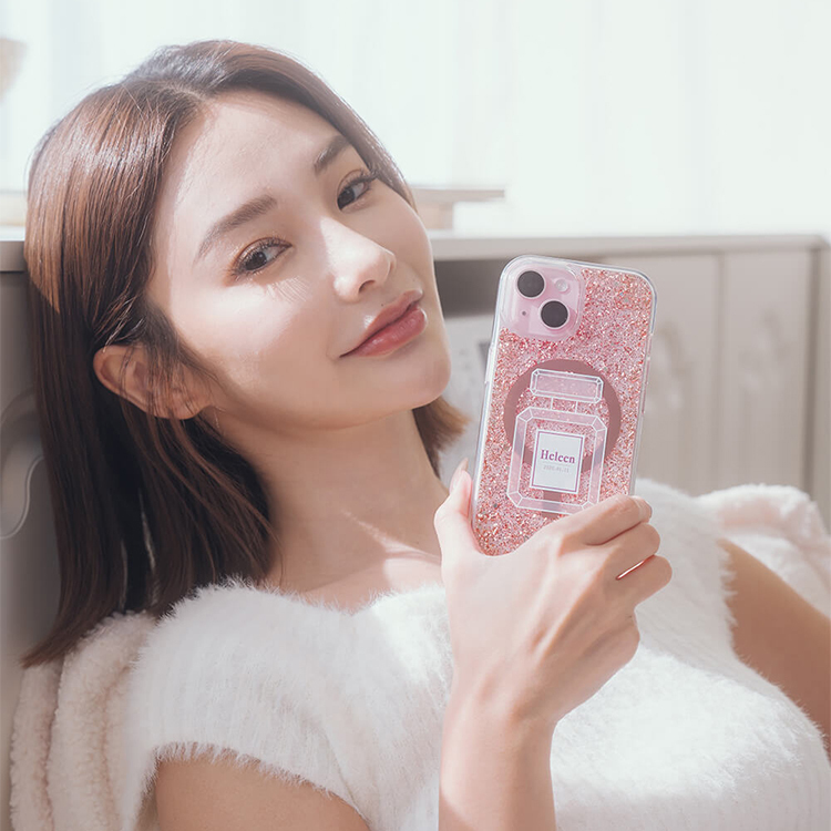 清新香水 玫瑰金貝拉殼 (MagSafe兼容) - (訂製名字) iPhone客製化手機殼