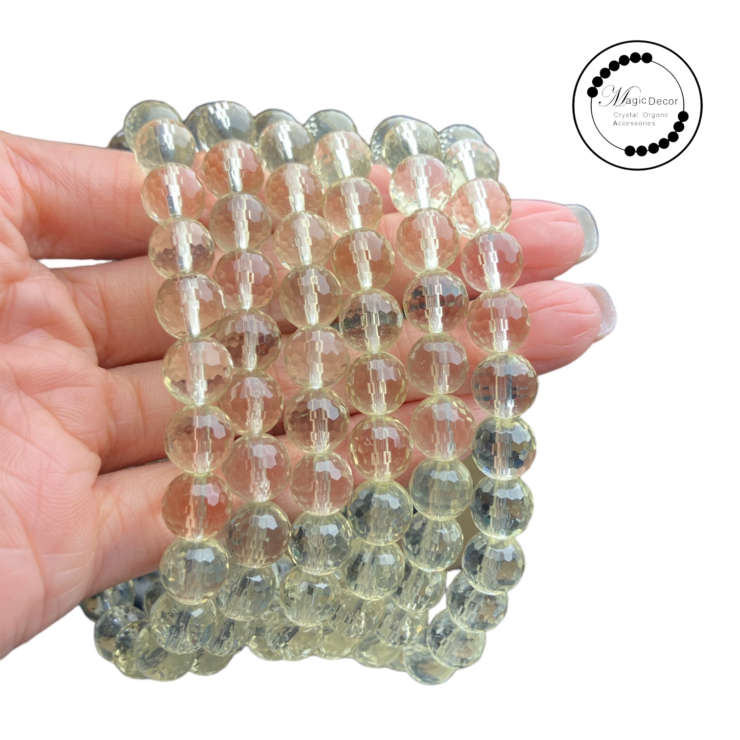 250822- B43 8mm+檸檬晶珠寶切割手串