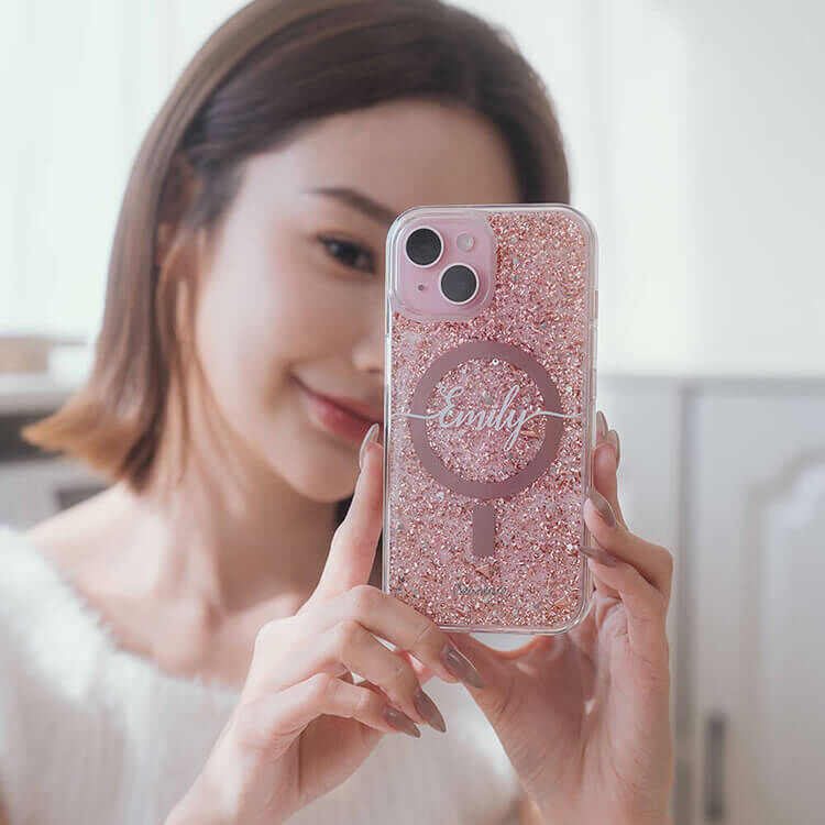 妳的姓名 玫瑰金貝拉殼 (MagSafe兼容) - (訂製名字) iPhone客製化手機殼