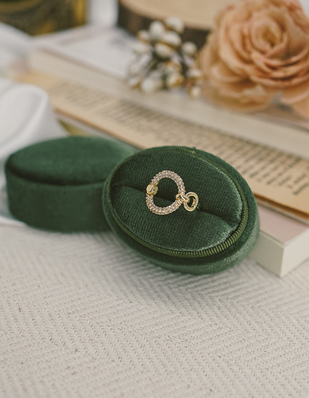 圈圈水鑽可調式戒指