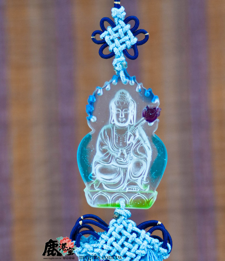 鹿港窯禮品館│琉璃吊飾 蓮花觀音