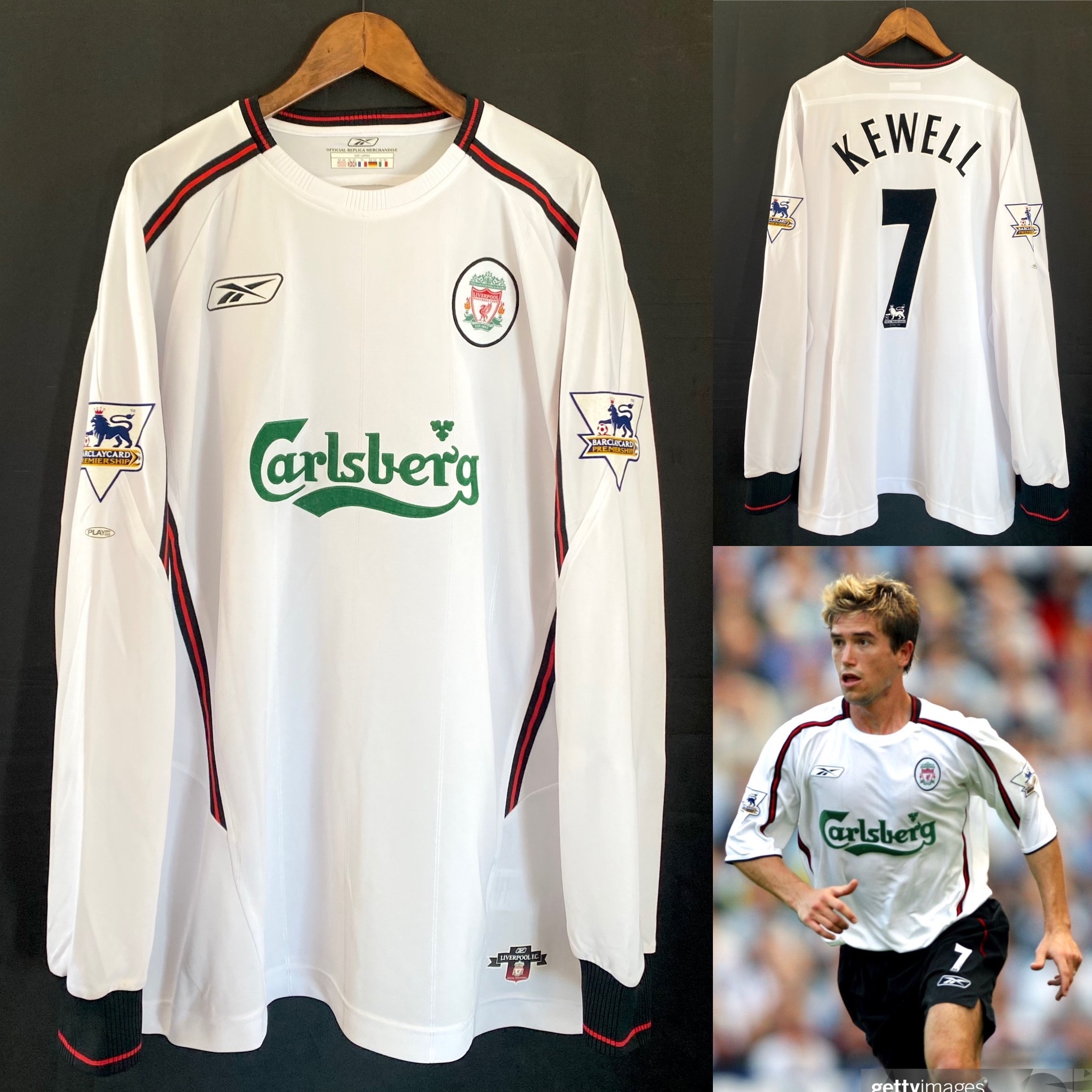 Liverpool 2003-2004 Reebok L/S Away Shirt #7 KEWELL