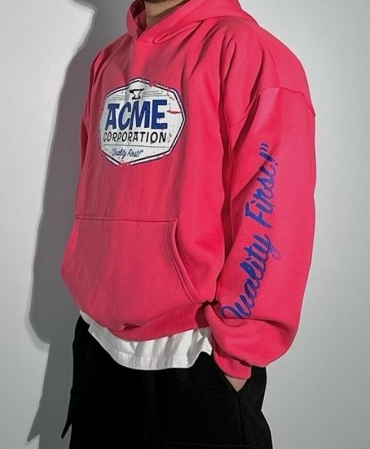 英文字圖案連帽衛衣(薄抓毛底) T5248