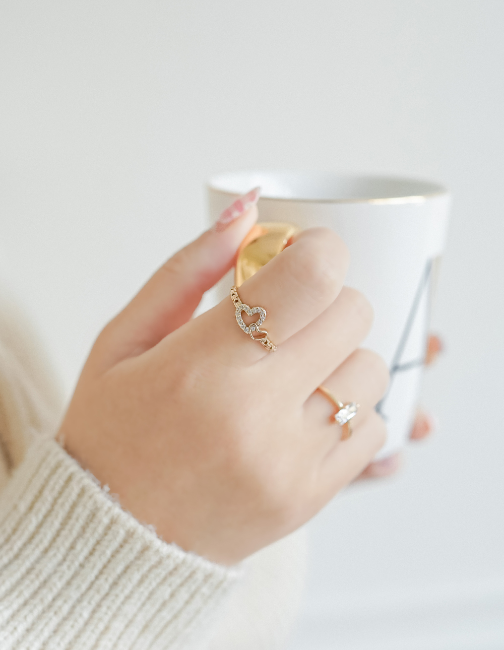 鏤空愛心可調式戒指
