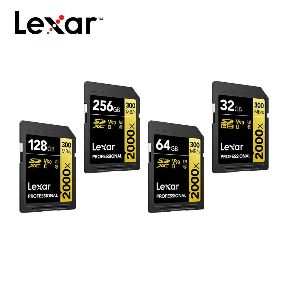 LEXAR PROFESSIONAL 2000X UHS-II U3 V90 SD CARD GOLD SERIES