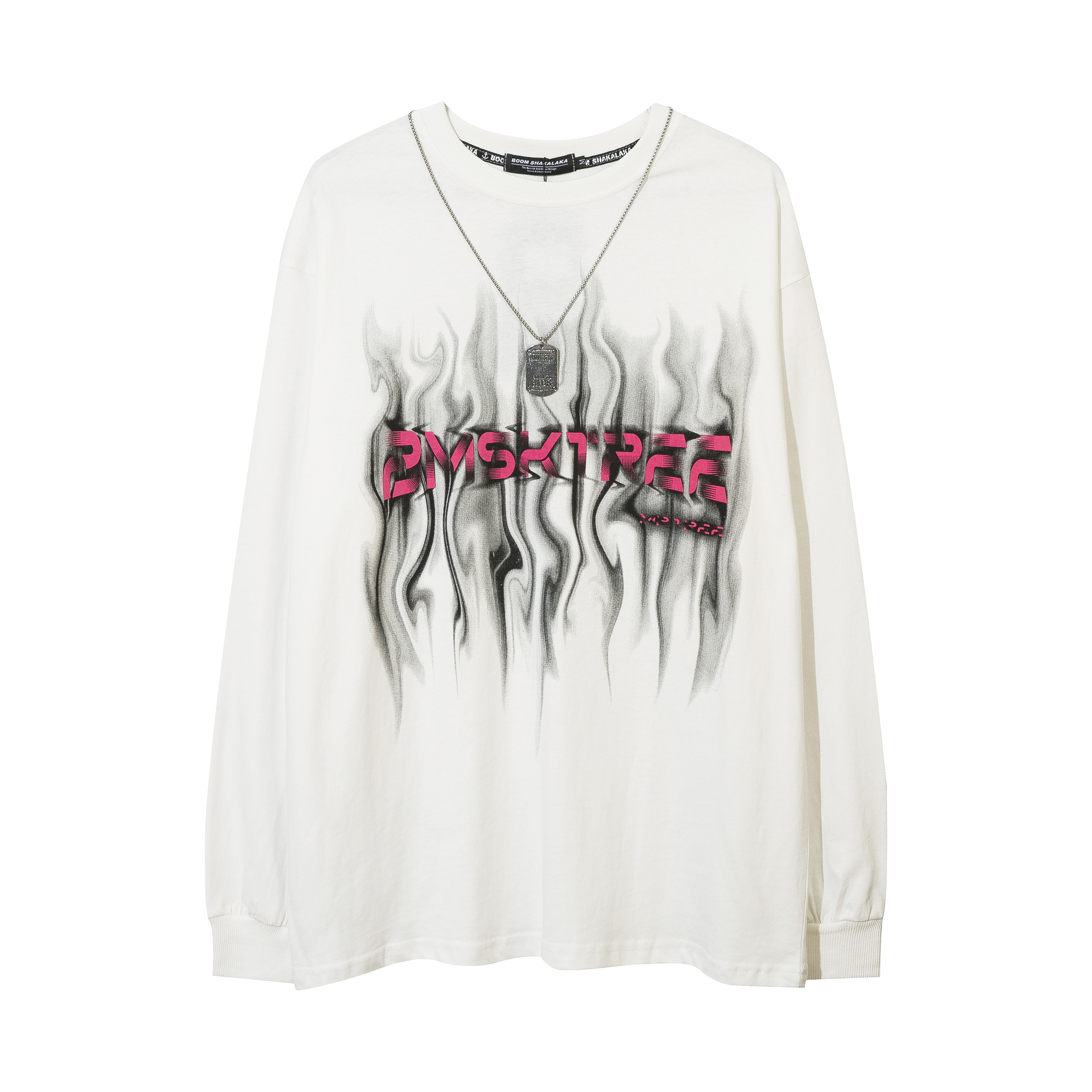 火焰字母長T(薄款無刷毛)