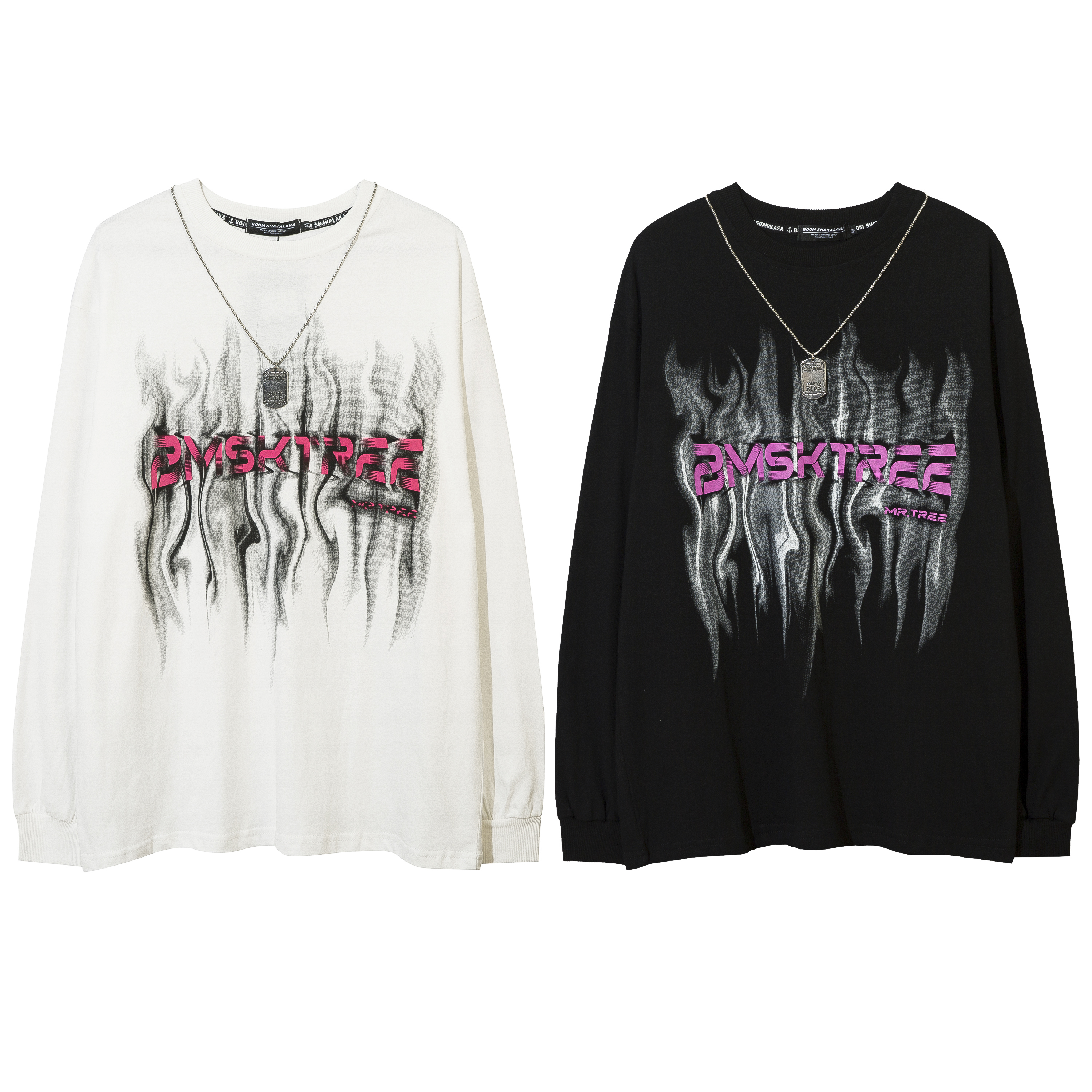 火焰字母長T(薄款無刷毛)