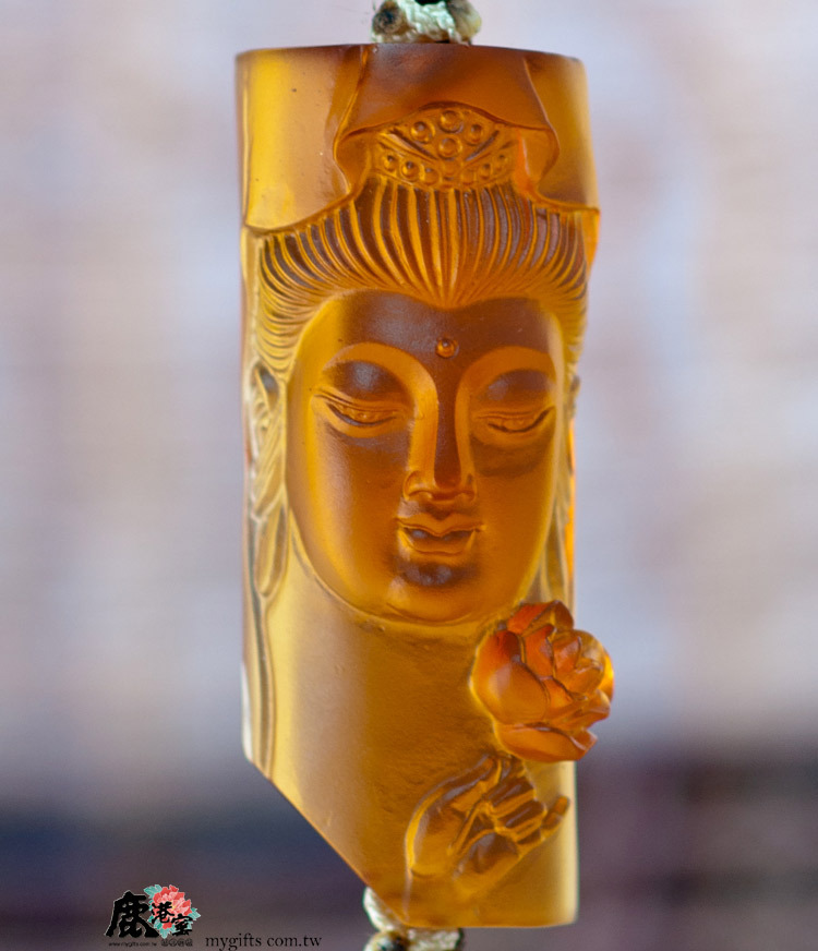 鹿港窯禮品館│琉璃吊飾 持蓮觀音