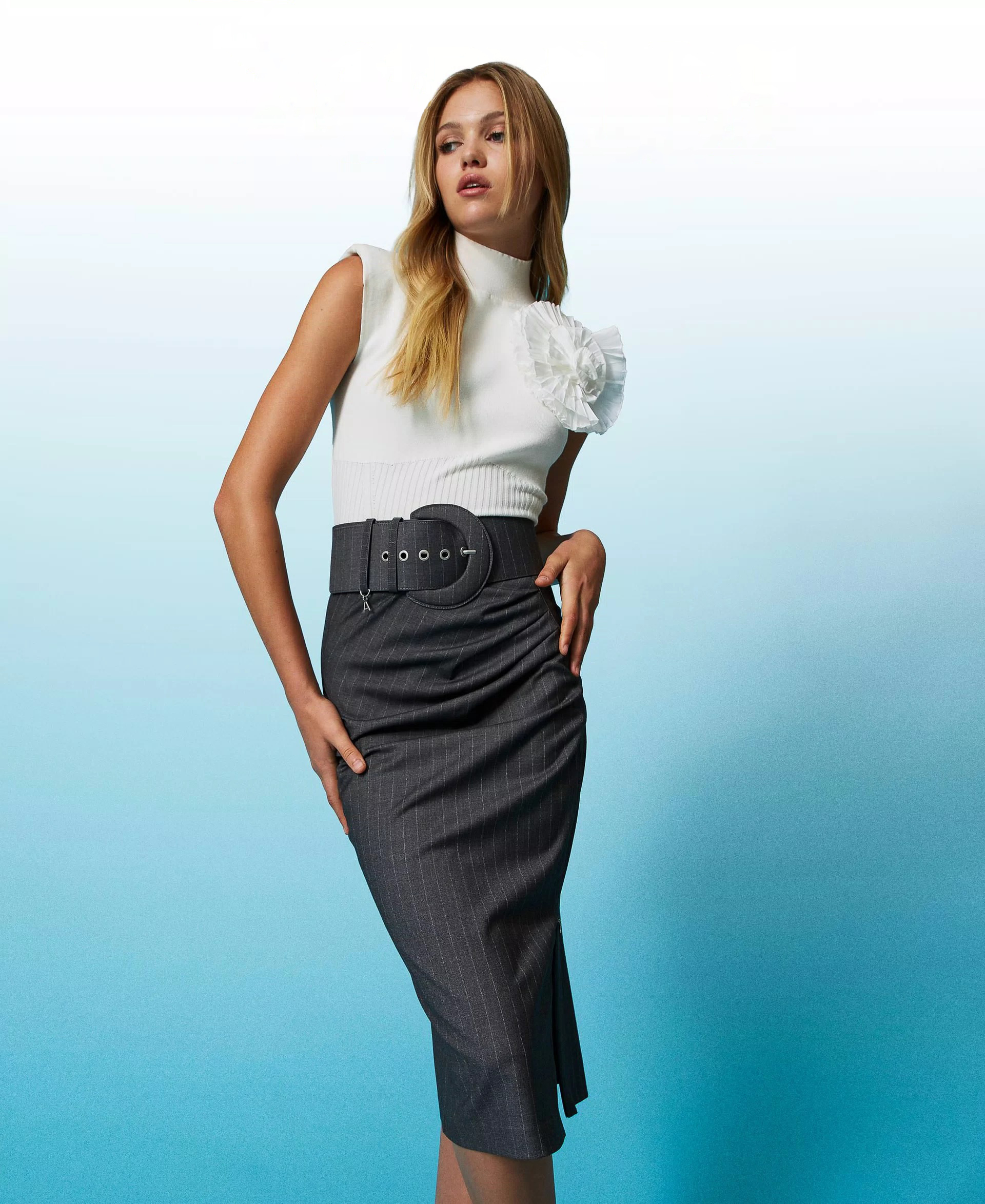 TWINSET 造型條紋窄裙