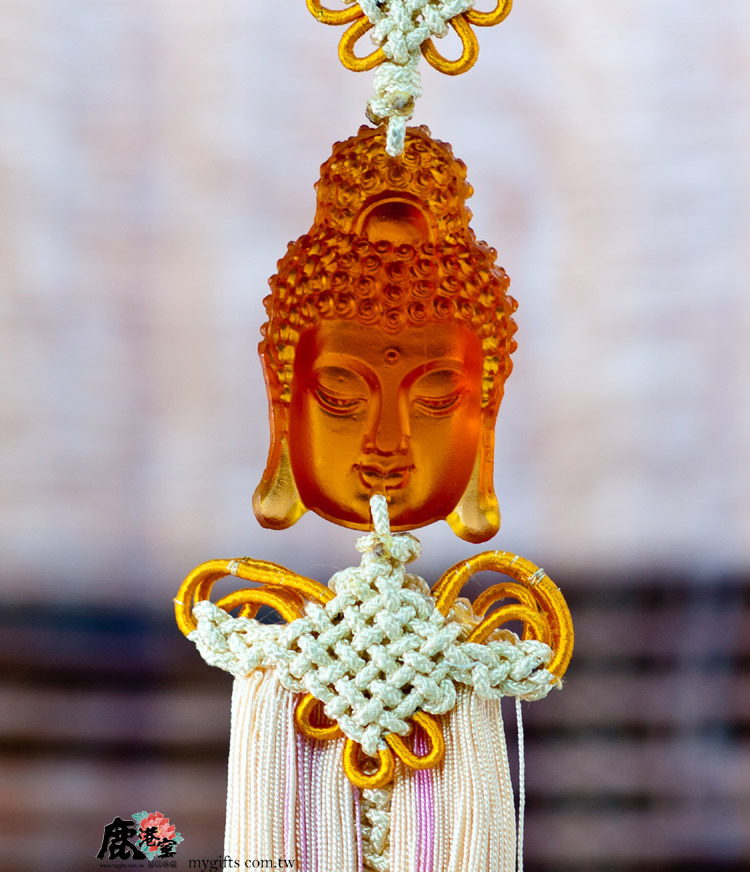 鹿港窯禮品館│琉璃吊飾 釋迦牟尼佛 背面圖