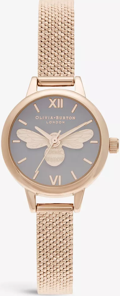 萬年鐘錶 -  Olivia Burton  藝術時尚 Lucky Bee 系列  玫瑰金幸運蜂蜜米蘭錶帶女錶  OB16FB10 錶徑34MM