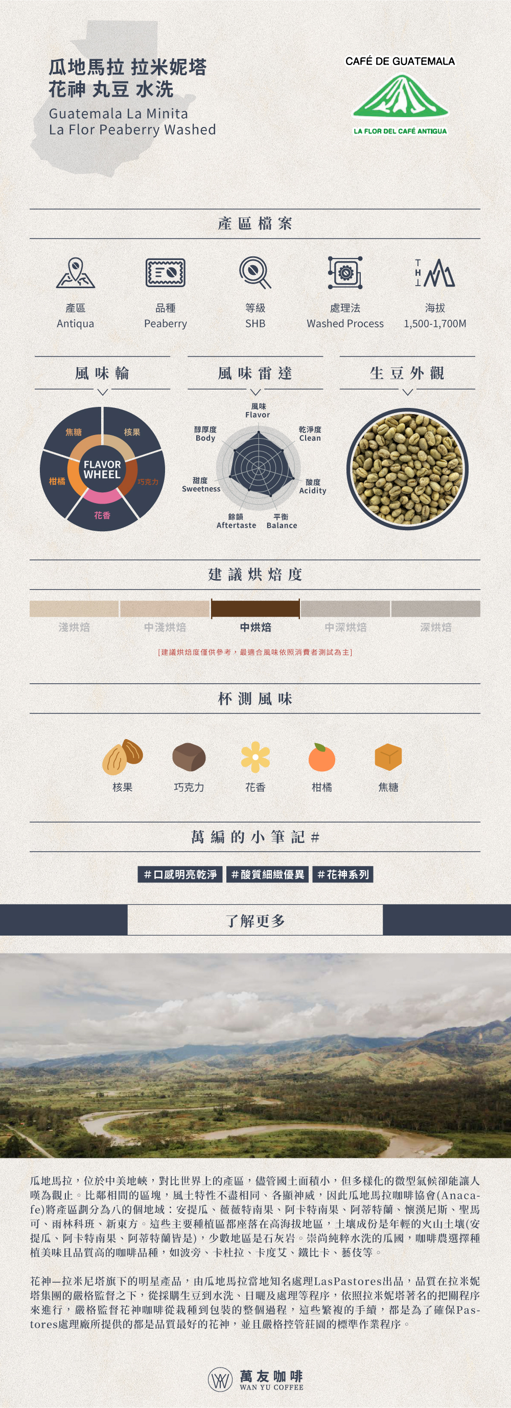 瓜地馬拉 拉米妮塔 花神 丸豆 水洗