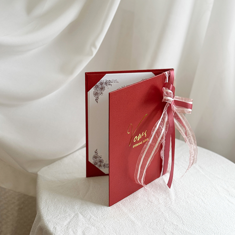 真摯的愛-英文燙金貼婚禮誓詞本(一組兩入)