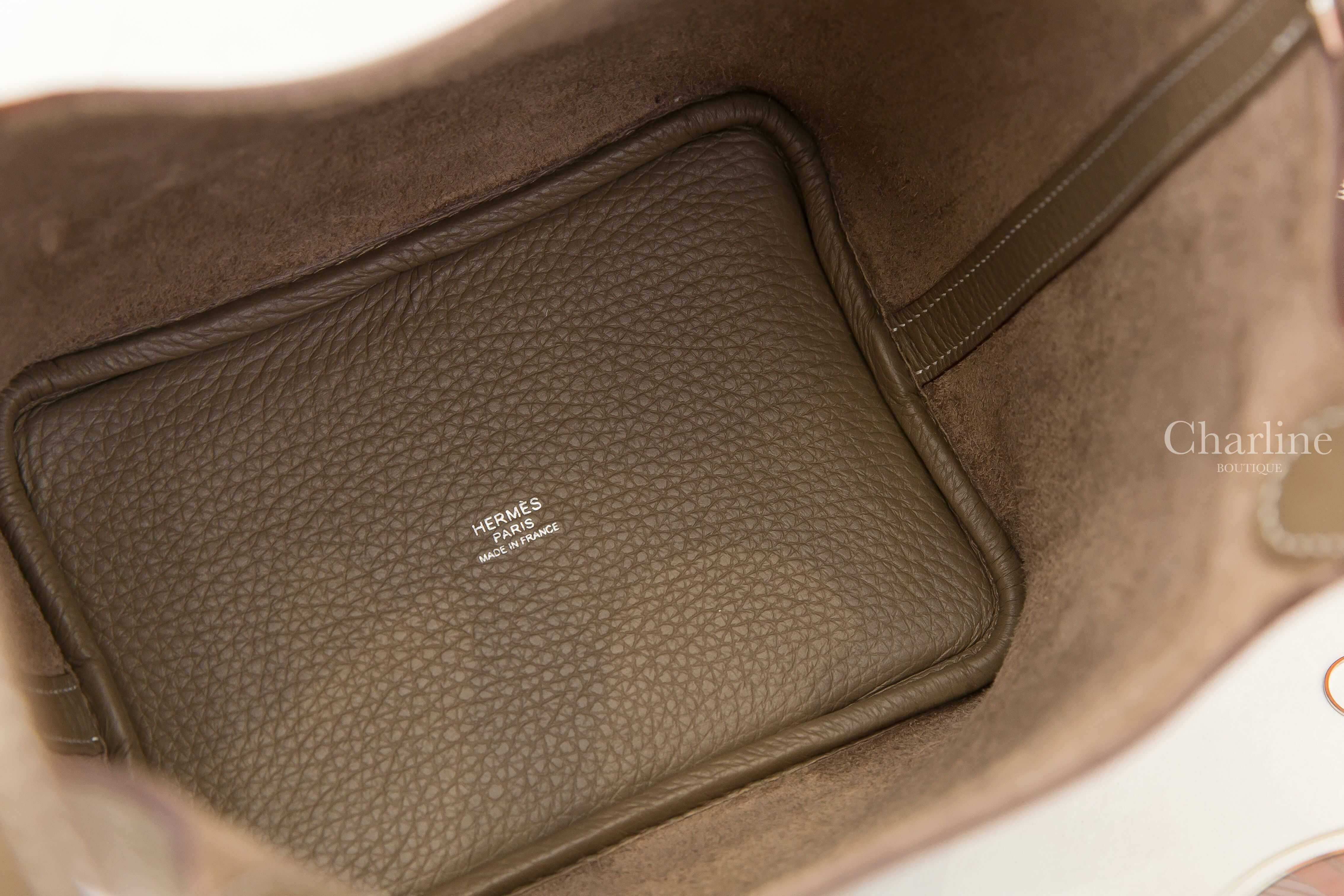 Hermès Picotin Lock 18cm 18 Etoupe Taurillon Clemence B刻大象灰銀釦小型提把水桶包-Charline Boutique 精品代購