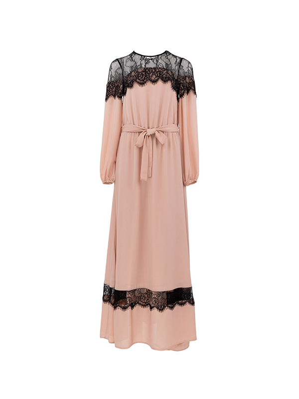 TWINSET 拚蕾絲長洋裝