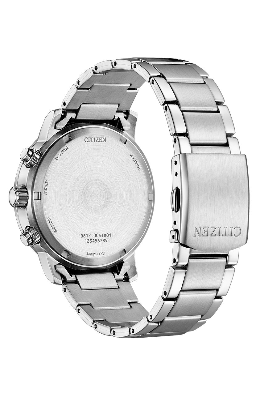 萬年鐘錶 - Citizen 星辰錶 光動能藍面三眼計時碼表款男錶 CA0840-87L  錶徑43MM