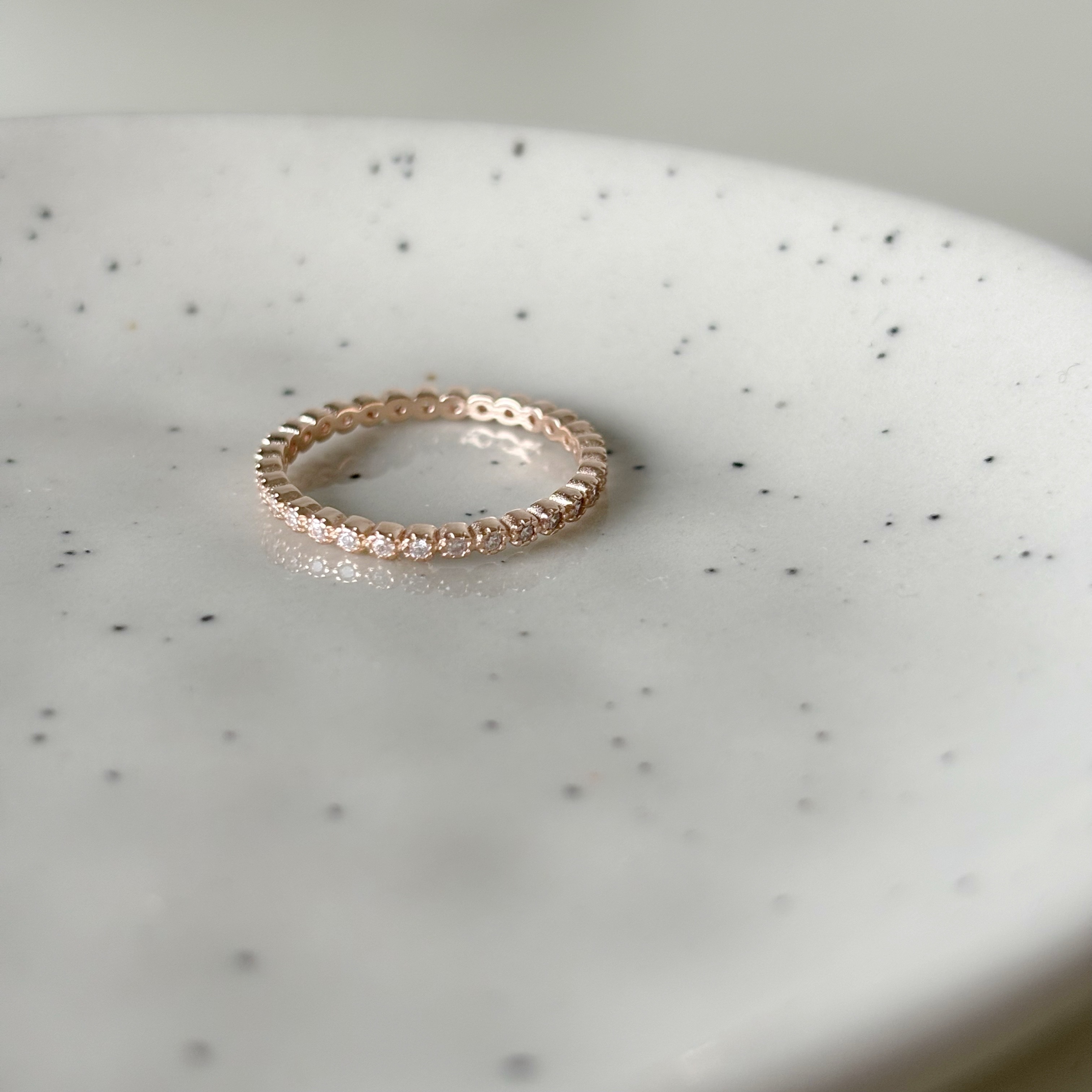 整圈蛋糕鋯石戒指-玫瑰金